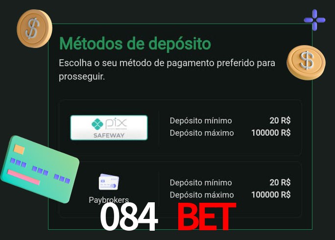 O cassino 084 Bet oferece uma grande variedade de métodos de pagamento
